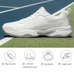SoleEase Men's Tennis Shoes, Lightweight Breathable Non-Slip Athletic Sneakers for Men & Women Playing Pickleball Table Tennis & Badminton(803White,42)