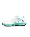 WILSON Hurakn Lite Women's Padel Shoe - White/Turquoise/Black, Size 10 US