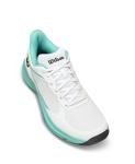 WILSON Hurakn Lite Women's Padel Shoe - White/Turquoise/Black, Size 10 US