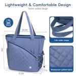 Pickleball Tote Bag for Women with Fence Hook, Quilted Pickleball Bag Holds 3-4 Paddles with Shoe Compartment & Wet Pocket