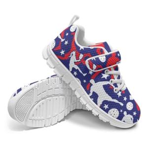 Ctsgobvahy Children's Skateboarding Shoes, Pickleball Toddlers Kids Non-Slip Sports Flat Shoes Boys Girls Lightweight Strap Sneakers for Hiking Jogging