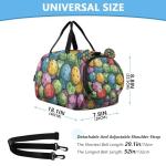 Glaphy Colorful Pickleballs Cartoon Sports Duffle Bag for Teens Girls Boys, Gym Bag with Shoe Compartment, Kids Travel Overnight Weekender Shoulder Bag