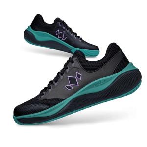 Diadem Court Flo Pickleball and Tennis Shoes | Ultra-Breathable, Lightweight Court Sneakers for Comfort & Performance, Non-Marking Outsole for Superior Traction, Black & Teal, US 7.5 Men/US 9.0 Woman