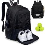Goloni Tennis Backpack, Tennis Bag with Fence Hook & Ventilated Shoe Compartment, Holds 2 Tennis Rackets, Waterproof Sports Backpack for Men Women, Ideal for Tennis, Pickleball, Badminton