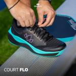 Diadem Court Flo Pickleball and Tennis Shoes | Ultra-Breathable, Lightweight Court Sneakers for Comfort & Performance, Non-Marking Outsole for Superior Traction, Black & Teal, US 7.5 Men/US 9.0 Woman