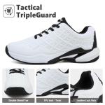 BKWHDAY Pickleball Shoes Men Tennis Court Sneakers Indoor Outdoor Breathable Athletic Sports Lightweight Non Slip White/Black
