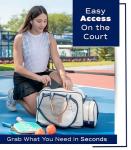 Net & Style Pickleball Bag Women Stylish Tote Large Capacity Paddle Holder Shoe Compartment Elegant Lightweight Design Durable Zipper Pockets Fence Hook White Navy Court Gym Travel Organizer