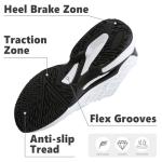 BKWHDAY Pickleball Shoes Men Tennis Court Sneakers Indoor Outdoor Breathable Athletic Sports Lightweight Non Slip White/Black