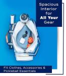 Net & Style Pickleball Bag Women Stylish Tote Large Capacity Paddle Holder Shoe Compartment Elegant Lightweight Design Durable Zipper Pockets Fence Hook White Navy Court Gym Travel Organizer