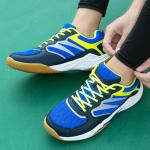 Hiuzylqx Indoor Court Shoes Mens for Tennis, Non Slip Comfort Lightweight Badminton Table Tennis Sneakers for Volleyball Pickleball Women Boys and Girls,Blue,8