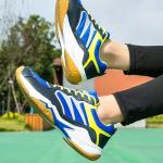 Hiuzylqx Indoor Court Shoes Mens for Tennis, Non Slip Comfort Lightweight Badminton Table Tennis Sneakers for Volleyball Pickleball Women Boys and Girls,Blue,8