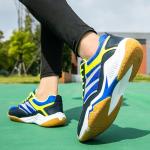 Hiuzylqx Indoor Court Shoes Mens for Tennis, Non Slip Comfort Lightweight Badminton Table Tennis Sneakers for Volleyball Pickleball Women Boys and Girls,Blue,8