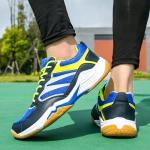 Hiuzylqx Indoor Court Shoes Mens for Tennis, Non Slip Comfort Lightweight Badminton Table Tennis Sneakers for Volleyball Pickleball Women Boys and Girls,Blue,8
