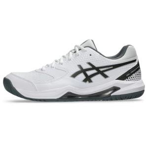 ASICS Men's Gel-Dedicate 8 Pickleball Shoes, 9, White/Gunmetal