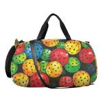 Glaphy Cute Colorful Pickleballs Sports Duffle Bag for Kids Girls Boys, Gym Bag with Shoe Compartment, Kids Travel Overnight Weekender Shoulder Bag