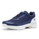 FitVille Wide Pickleball Shoes for Men Blue Tennis Shoes Sneakers for All Court Racquetball Athletic Shoes for Racquet Sport | Arch Support & Wide Toe Box (10.5 Wide, Black After Dark Blue)