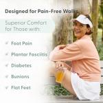 Orthofeet Women's Orthopedic Ace Pickleball Shoe for Foot Pain Relief, White/Blue/Green, Size 8.5 Wide