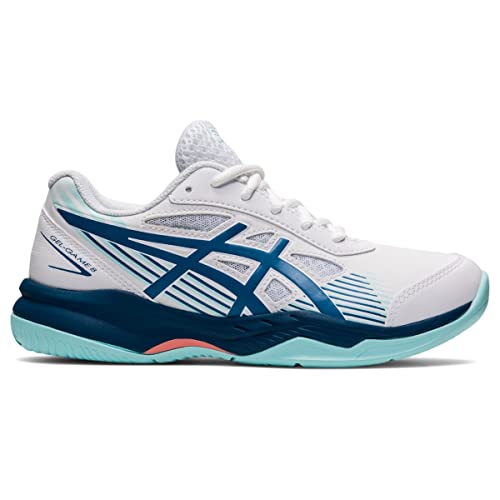 ASICS Gel-Game 8 Court Shoes, White/Light Indigo