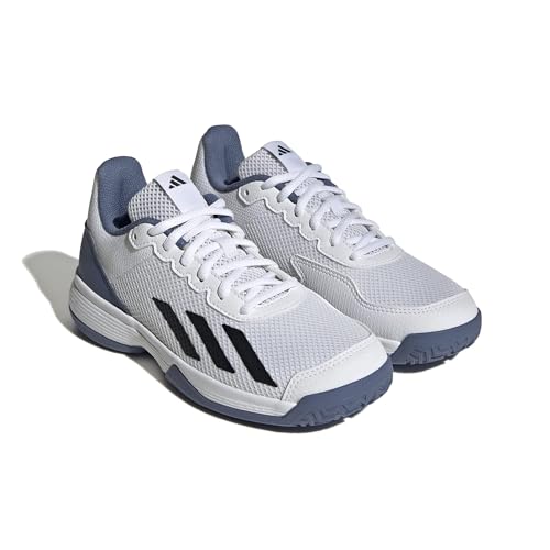 Adidas Court Flash Pickleball Shoes, White/Black/Blue