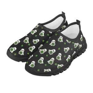 Ctsgobvahy St.Patrick's Day Girl's Sports Shoes, Kids Easy-to-Put-On Low-Top Shoes, Children's Lightweight Non-Slip Elastic Tennis Shoes Suitable for Running, Pickleball, and Baseball