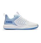 K-Swiss Women's Ultrashot Light Pickleball Tennis Shoe - Lightweight Court Shoes Lateral Movement Stable Support, White/Blue/Multi 7 M