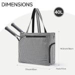 Lightweight Tennis Pickleball Bag for Women - Large Capacity Tennis Bag with Shoe Compartment, Holds 2-4 Rackets & 15.6" Laptop & Wet Pocket, Ideal for Casual Sports, Daily Commuting, and Short Trips