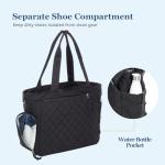 LANBX Pickleball Bag Fits 2 to 6 Paddles, Quilted Pickle ball Tote Bags for Women and Men with Shoe Compartment and Fence Hook, Great Pickleball Gifts