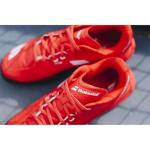 Babolat Men's Jet Mach 4 All Court Tennis Shoes, Cherry Tomato/White (Men's US Size 10)