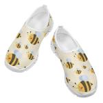Ctsgobvahy Bee Printed Toddler Boys Girls Sports Shoes, Kids Easy-to-Put-On Low-Top Shoes, Children's Lightweight Breathable Tennis Shoes Suitable for Running, Pickleball, Tennis and Baseball