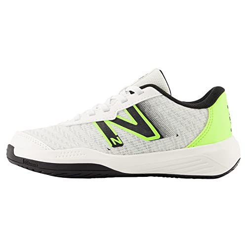 New Balance 996 V5 Court Shoes in White/Hi-Lite