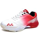 Hiuzylqx Men's Indoor Court Shoes for Tennis, Bottom wear Resistant Anti Slip Badminton Pickleball Sneakers Boys and Girls,White red,11
