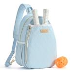 VELADAY Pickleball Bag for Women, Quilted Stylish Sling Bag, Adjustable Shoulder Strap, 2 Storage Compartment Holds Paddles, Balls,Shoes, Blue