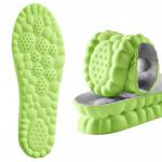 4D Pickleball Insoles for Men & Women - Memory Foam Soles Cloud Shoe Inserts - Trim to Fit Steppers Insoles for Foot Pain Fatigue Relief (Green, L)