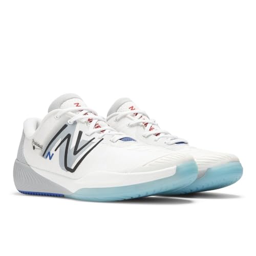 New Balance Men's FuelCell 996V5 Pickleball Indoor Court Shoe, White/Grey/Team Royal, 10.5