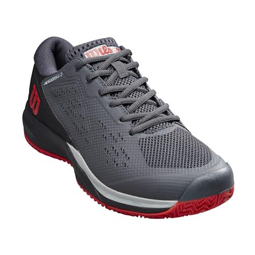 Wilson Rush Pro Ace Pickler Men's Pickleball Shoe, Ebony / Black/Wilson Red, Size 10