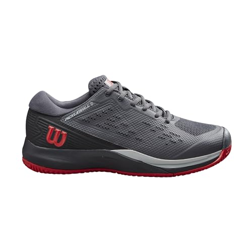 Wilson Rush Pro Ace Pickler Men's Pickleball Shoe, Ebony / Black/Wilson Red, Size 10