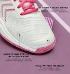 K-Swiss Women's Ultrashot Light Pickleball Tennis Shoe - Lightweight Court Shoes Lateral Movement Stable Support, White/Red 7.5 M