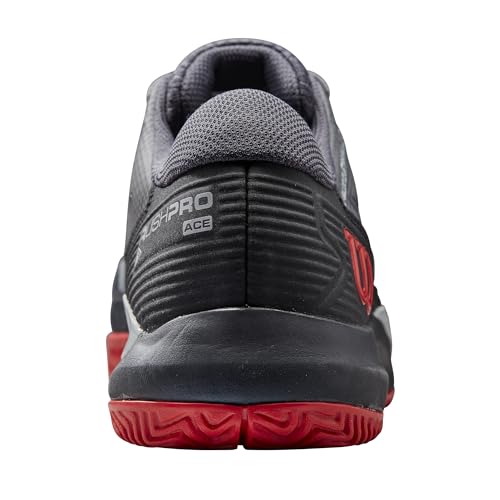 Wilson Rush Pro Ace Pickler Men's Pickleball Shoe, Ebony / Black/Wilson Red, Size 10