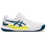 ASICS Kid's Gel-Resolution 9 Grade School Tennis Shoes, 2, White/RESTFUL Teal