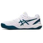 ASICS Kid's Gel-Resolution 9 Grade School Tennis Shoes, 2, White/RESTFUL Teal