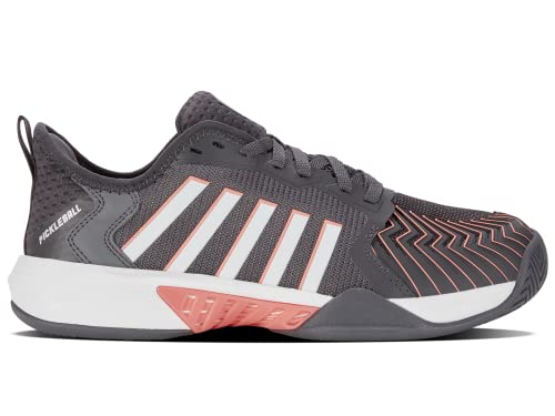 K-Swiss Women's Pickleball Supreme Shoe, Asphalt/White/Peach Amber, 9.5 M