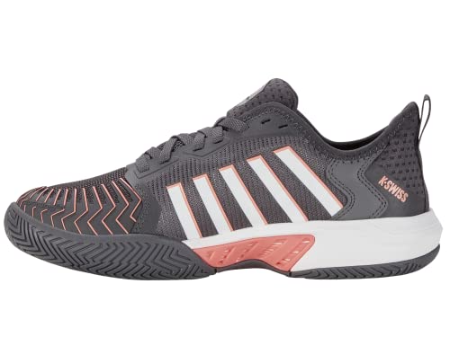 K-Swiss Women's Pickleball Supreme Shoe, Asphalt/White/Peach Amber, 9.5 M