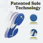 FitVille Men‘s Wide Pickleball Shoes All Court Tennis Shoes with Arch Support for Plantar Fasciitis (White, 10 Wide)