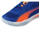 Puma Men's NOVA Court Pickleball Shoe, Vivid Blue-Heat Fire-Puma White-Glowing Red, 10.5