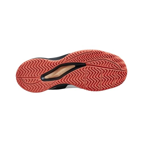 WILSON Women's Rush Pro Ace Pickler Sneaker, White/Black/Living Coral, 10