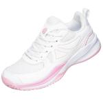 Sisttke Women's Badminton Pickleball Shoes Lightweight Breathable Non-Slip Court Sneakers for Tennis Racquetball Training White/Pink