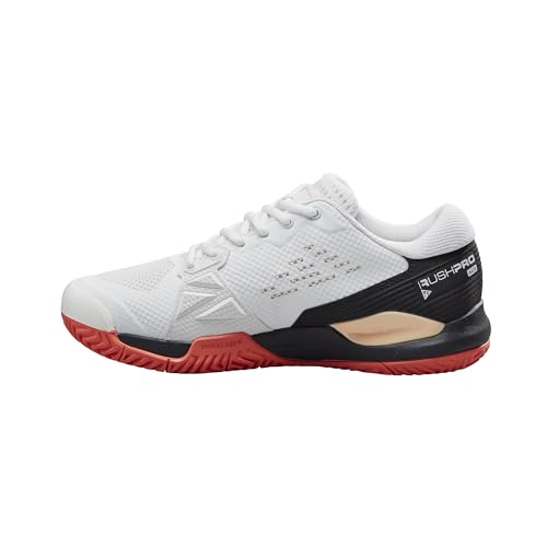 WILSON Women's Rush Pro Ace Pickler Sneaker, White/Black/Living Coral, 10