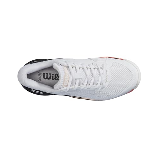 WILSON Women's Rush Pro Ace Pickler Sneaker, White/Black/Living Coral, 10