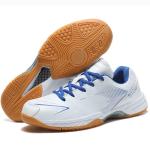 Hiuzylqx Mens Tennis Shoes Breathable Badminton Sneakers Non-Slip for Squash Pickleball Volleyball Athletic Youth, Big Kids,White Blue,12