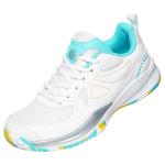 Sisttke Women's Badminton Pickleball Shoes Lightweight Breathable Non-Slip Court Sneakers for Tennis Racquetball Training White/Green
